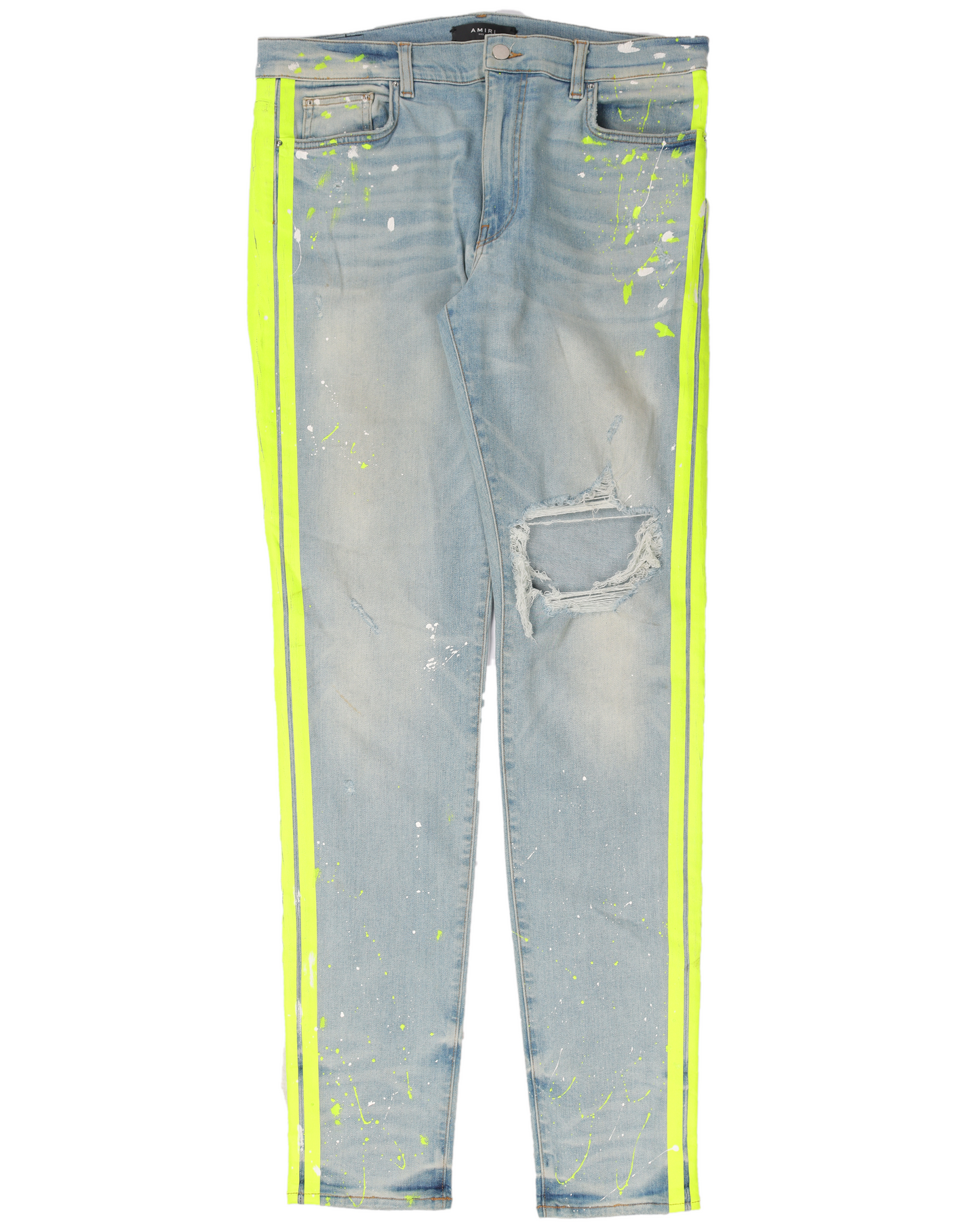 Distressed Track Denim