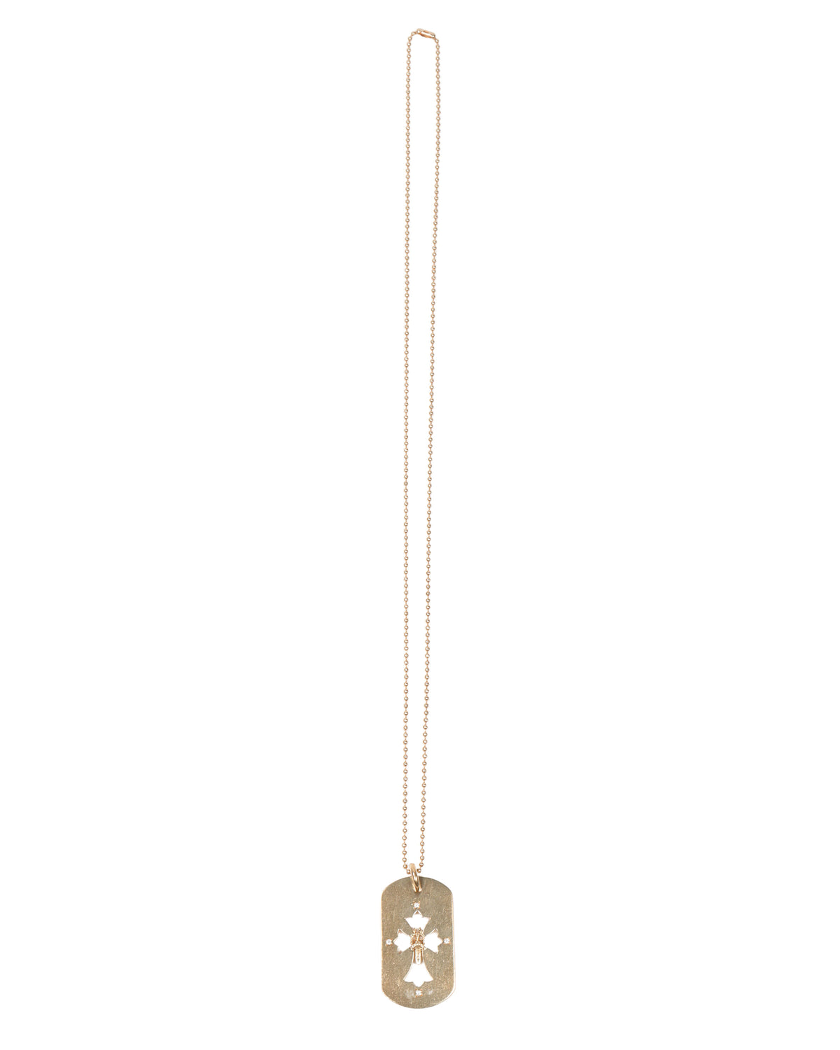 Gold & Diamond Dog Tag with Chain Link