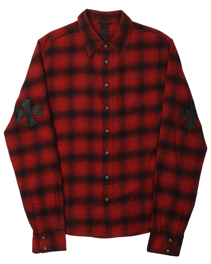 Leather Cross Flannel Shirt
