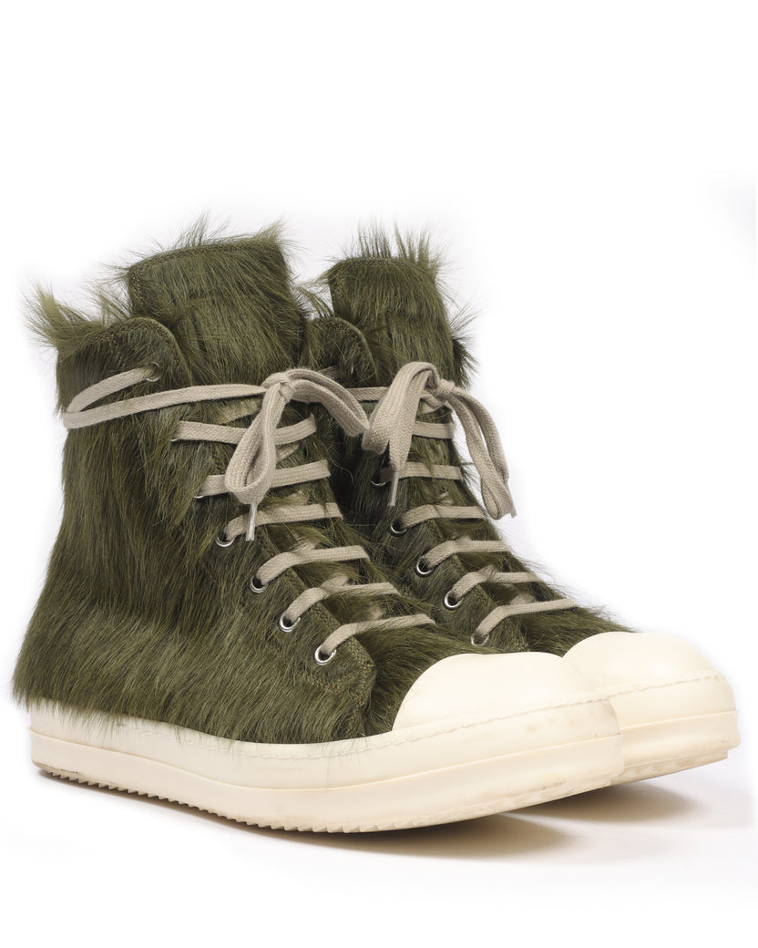 Rick Owens FW21 GETHSEMANE High-Top Calf-Hair Ramones