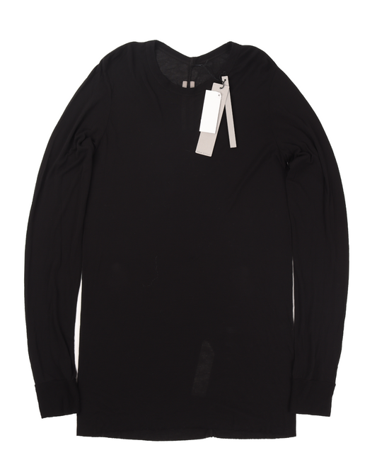Basic Long Sleeve Silk Blend T-Shirt