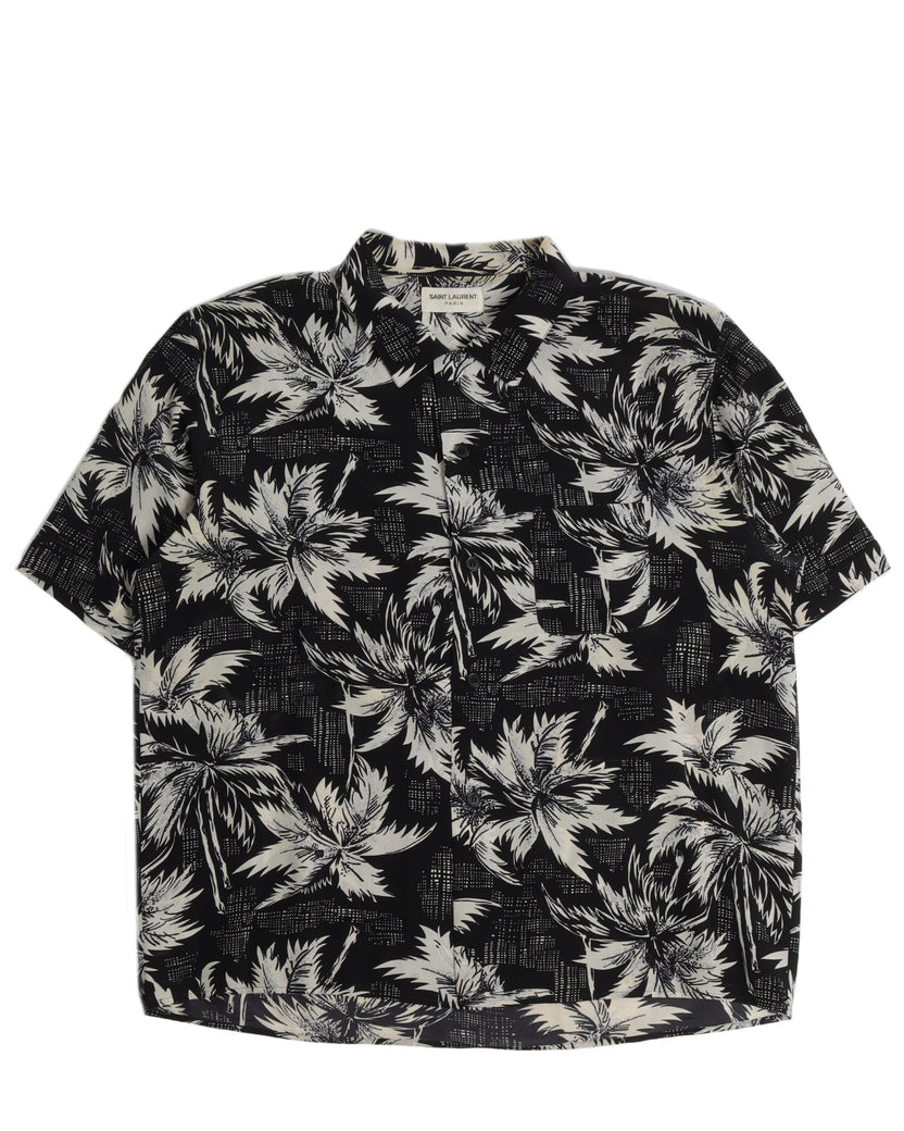 Black Floral Hawaiian T-Shirt