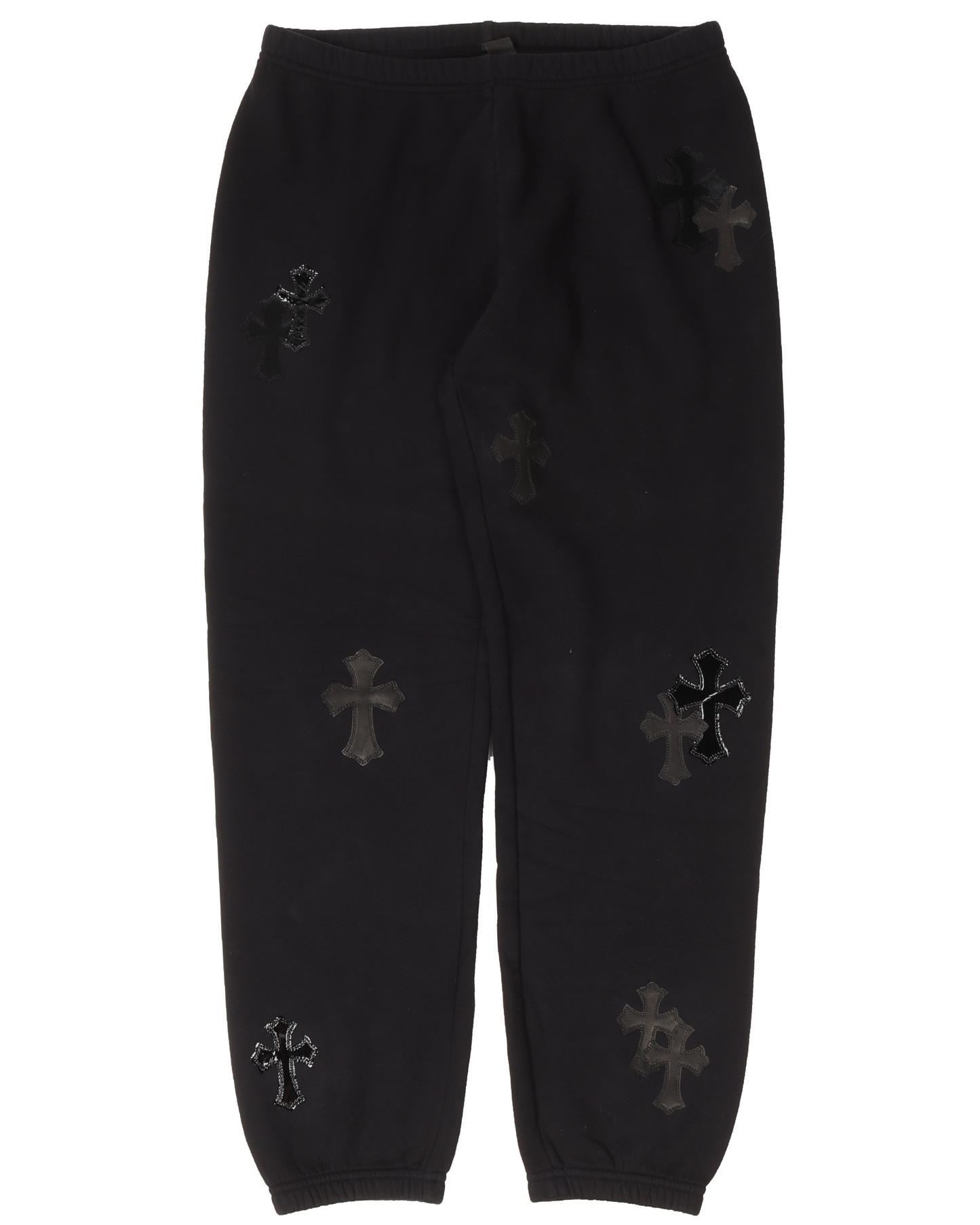 Black Sweat Pant With Black Crosses