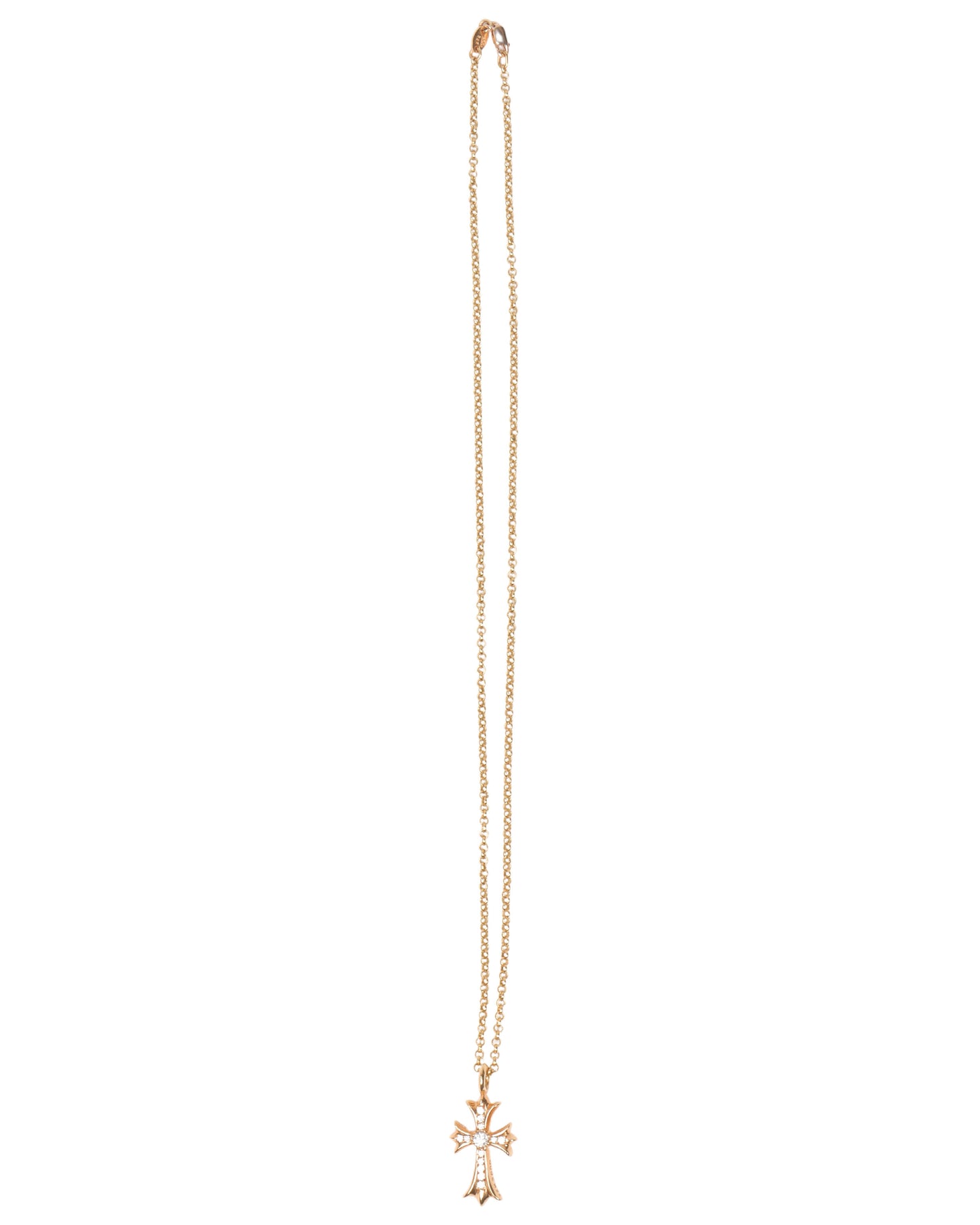 Gold Diamonds Cross with Chain Link