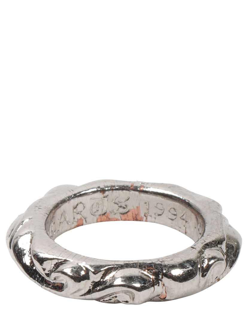 Rhodium Scroll Ring