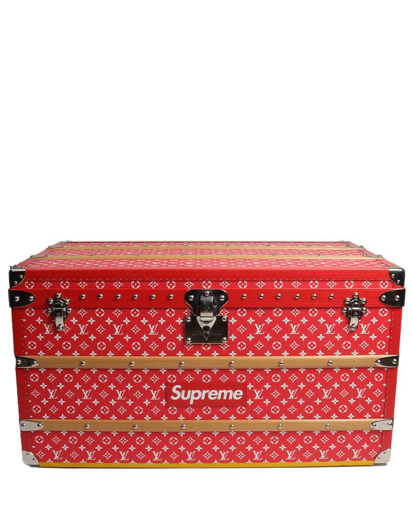 Louis Vuitton x Supreme Malle Courrier Trunk Monogram 90 Red On Sale For  $150,000 – eXtravaganzi