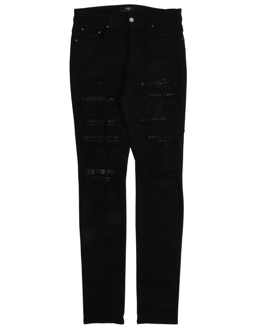 Distressed Snake Skin Jean