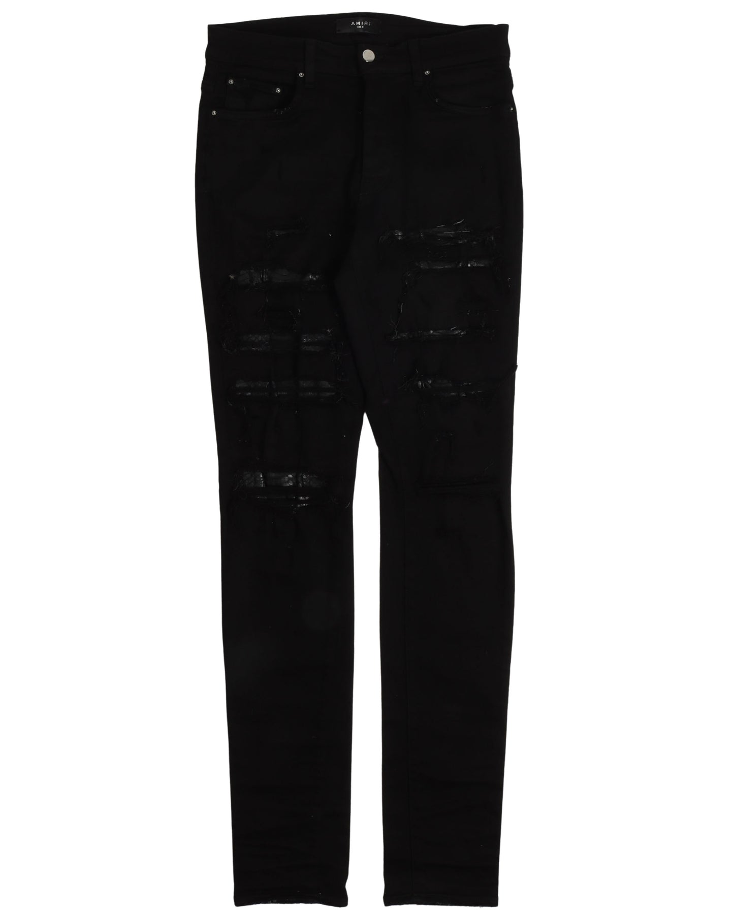 Distressed Snake Skin Jean