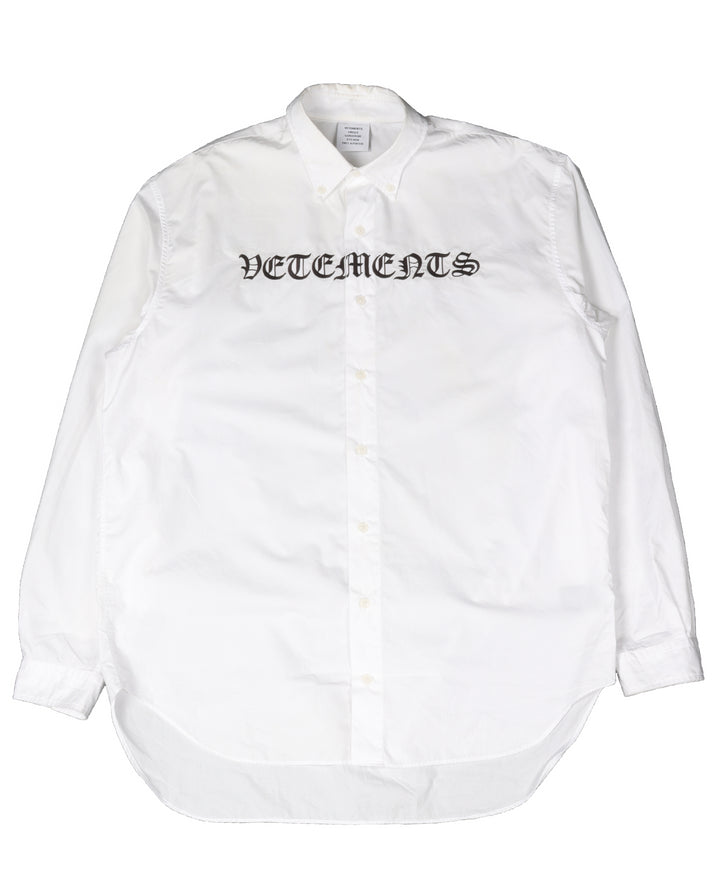 SS20 Gothic Embroidered Long Sleeve Button Down Shirt