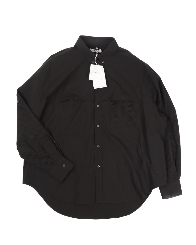 Perforated Detail Long Sleeve Shirt