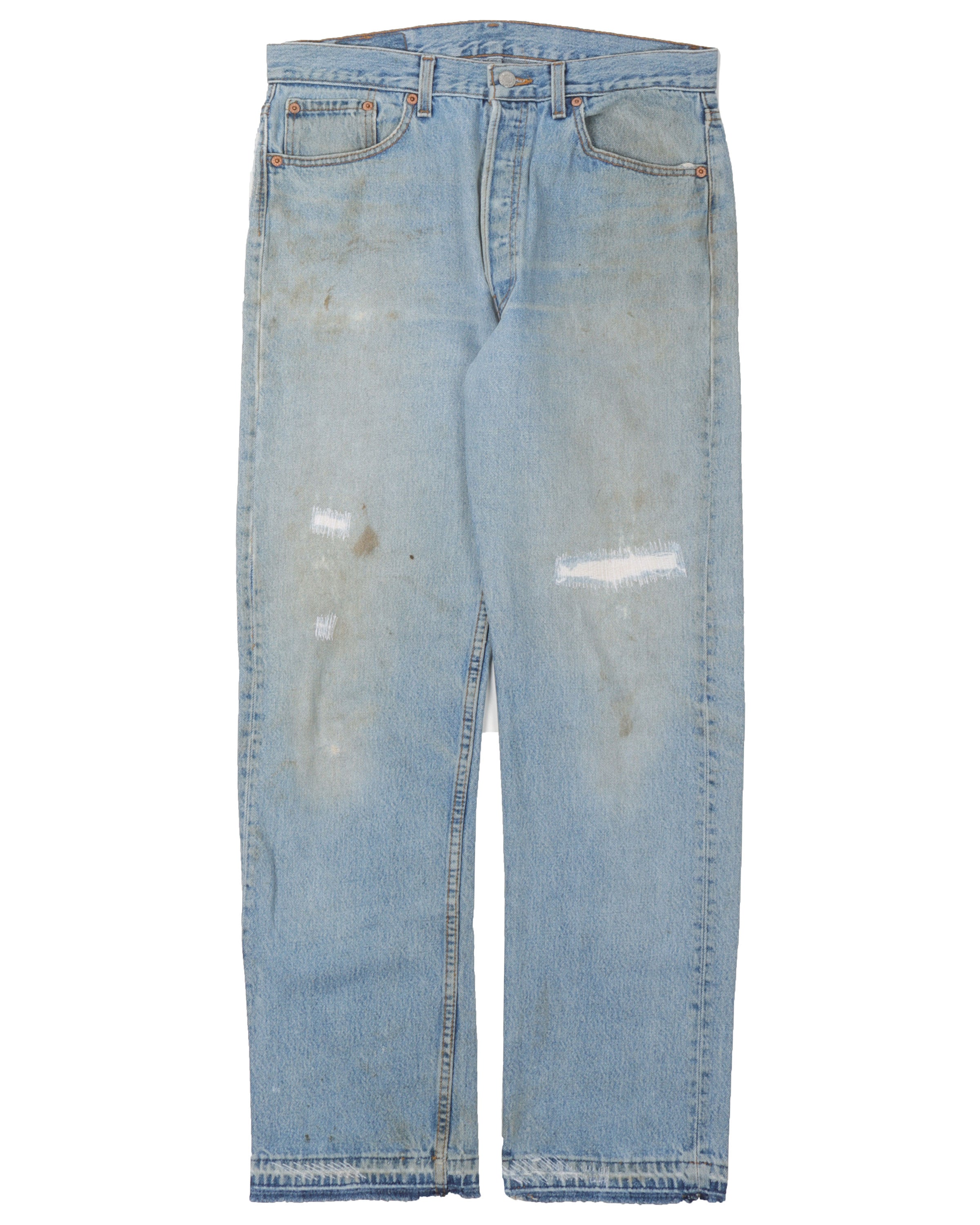 Released Hem Levi's 501 Repaired Jeans