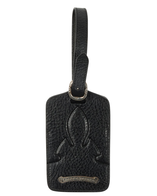 Leather Fleur De Lis Luggage Tag
