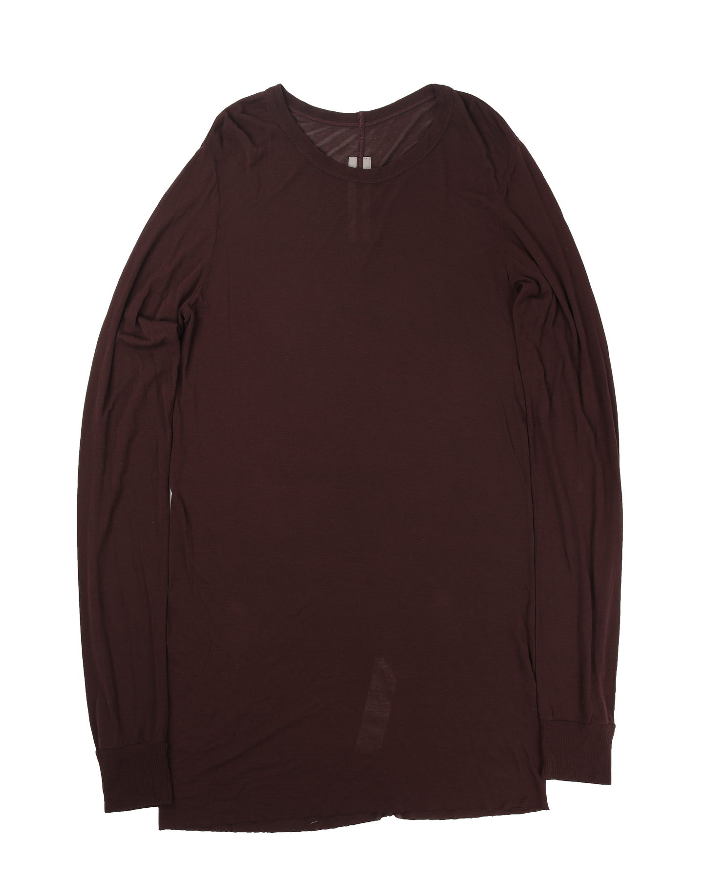 Basic Long Sleeve Silk Blend T-Shirt