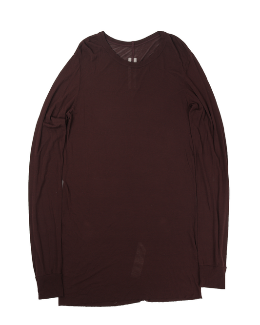 Basic Long Sleeve Silk Blend T-Shirt
