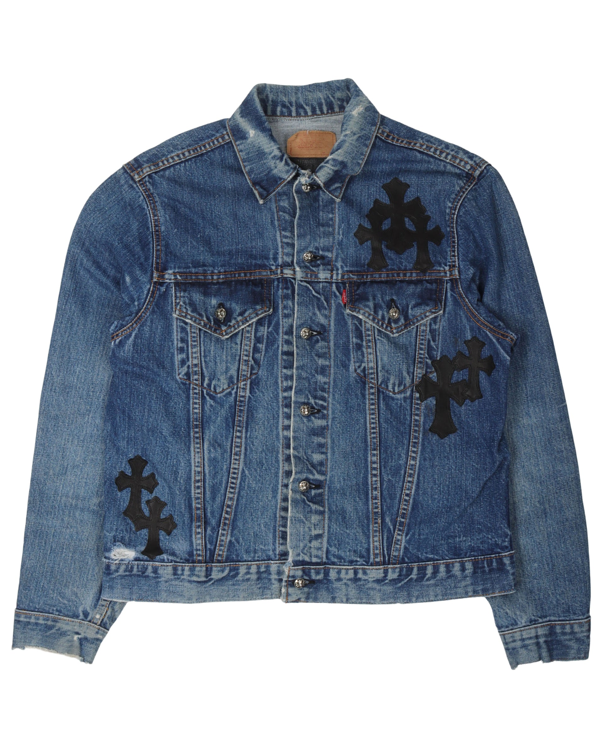 Levi's Leather Cross Patch Denim Jacket M