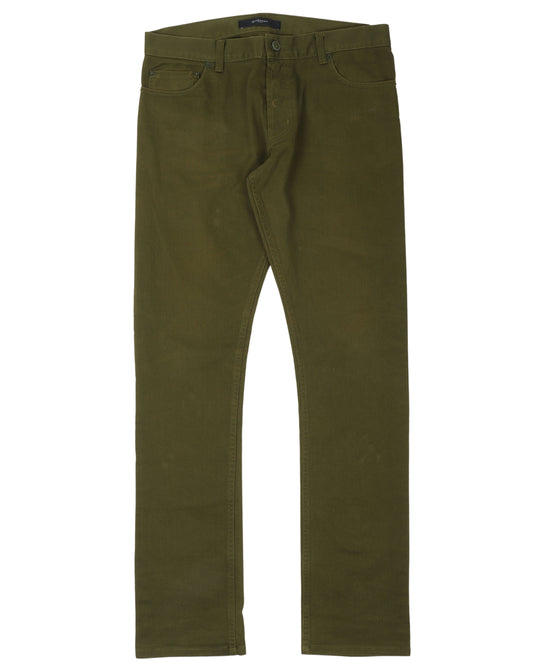 Olive Slim-Fit Denim