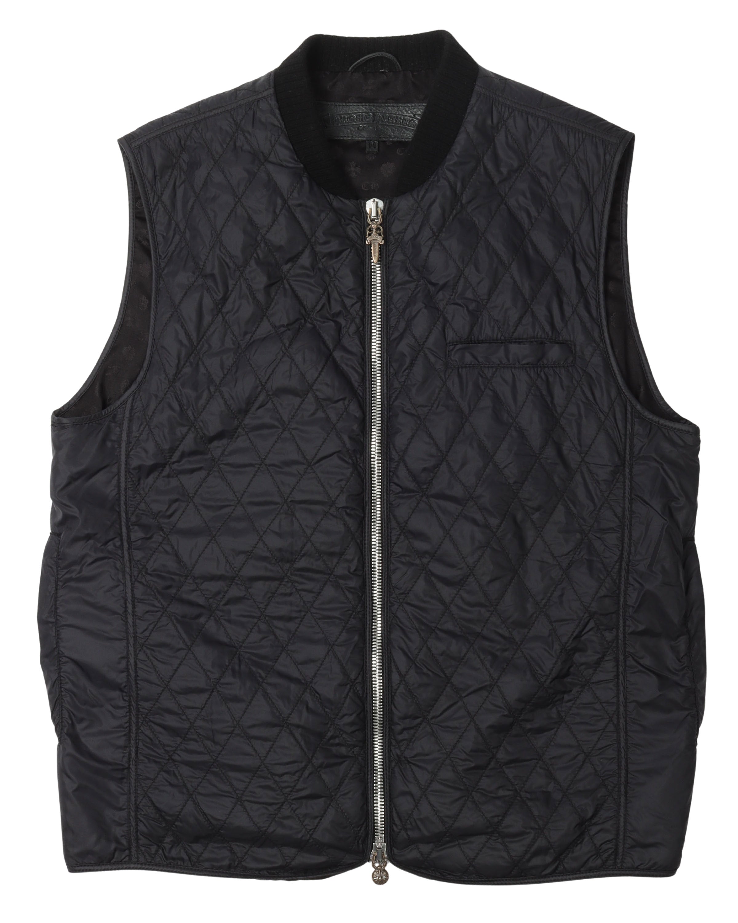 Chrome Hearts Quilted Vest With Leather Cross
