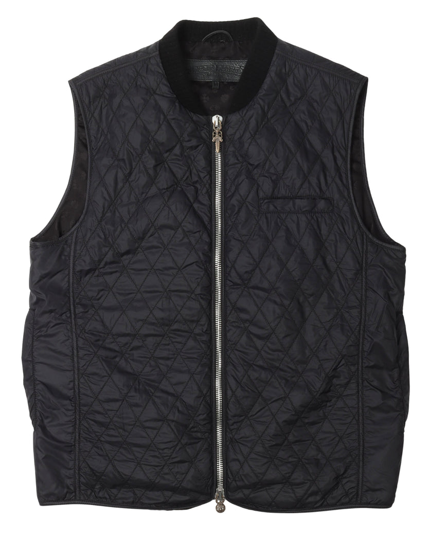 Quilted Vest With Leather Cross