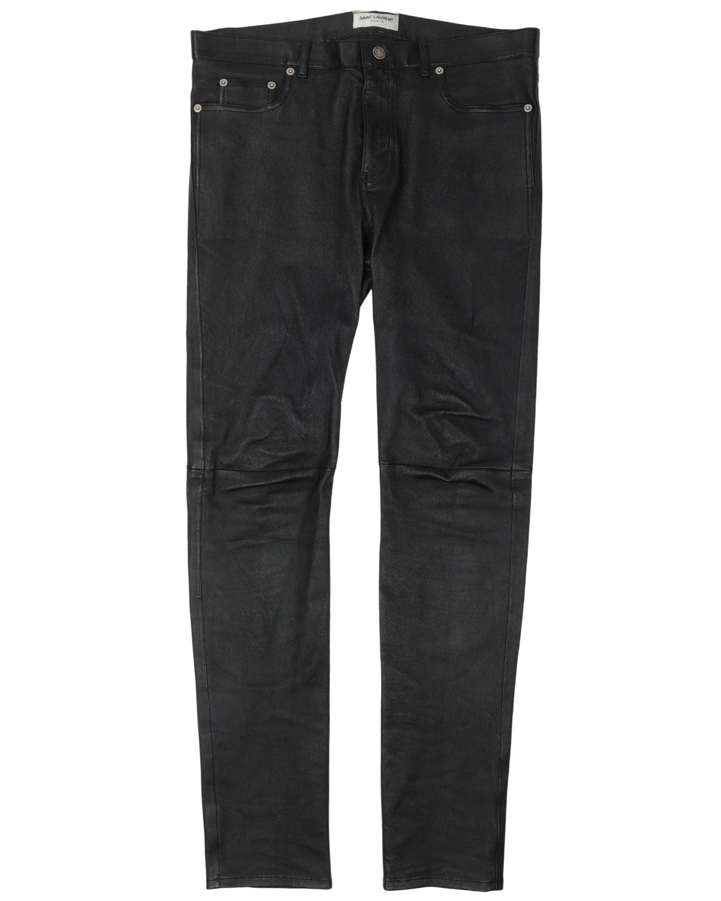 Saint Laurent Leather Skinny Jeans