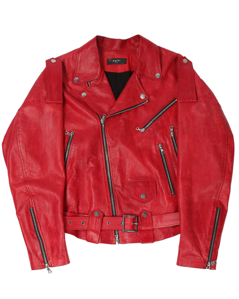 1/1 Sample Belted Leather Motorcycle Jacket