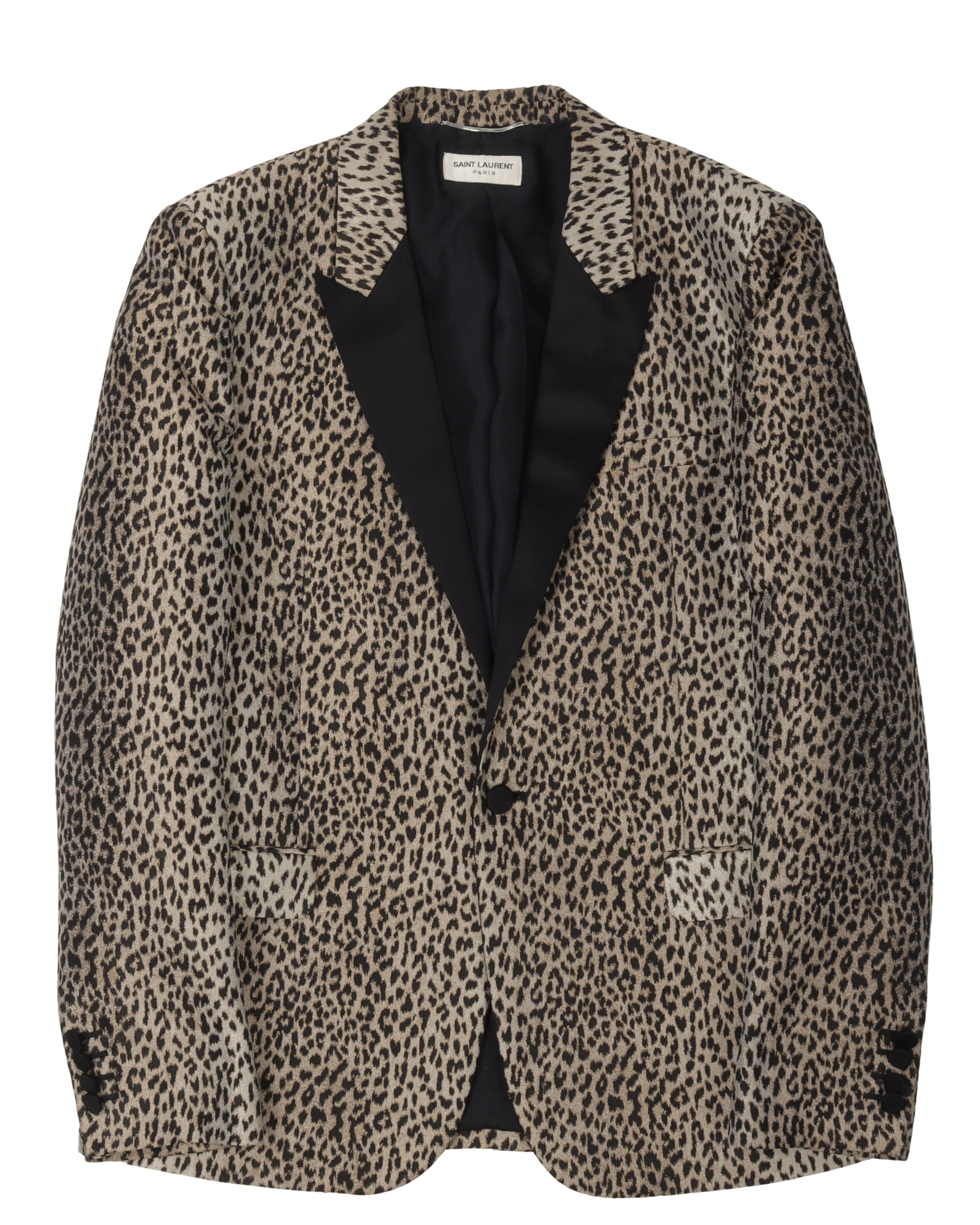 Cheetah Print Tuxedo Blazer
