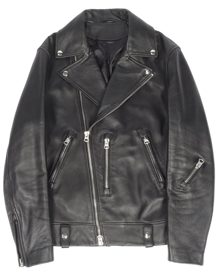 Nate Clean Lamb Leather Motorcycle Jacket