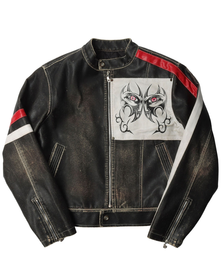 Mission Tribal Face Faux Leather Jacket