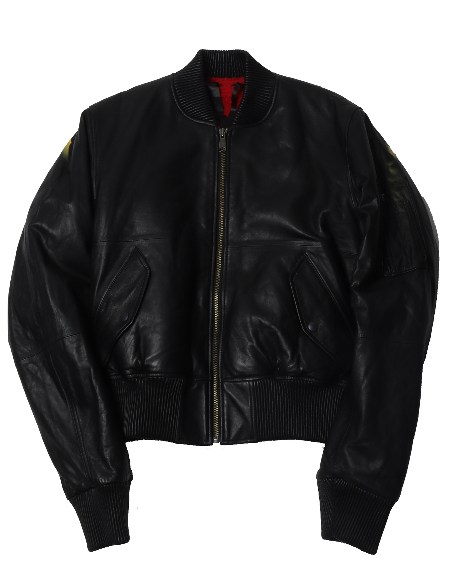 Yellow Leather Bomber