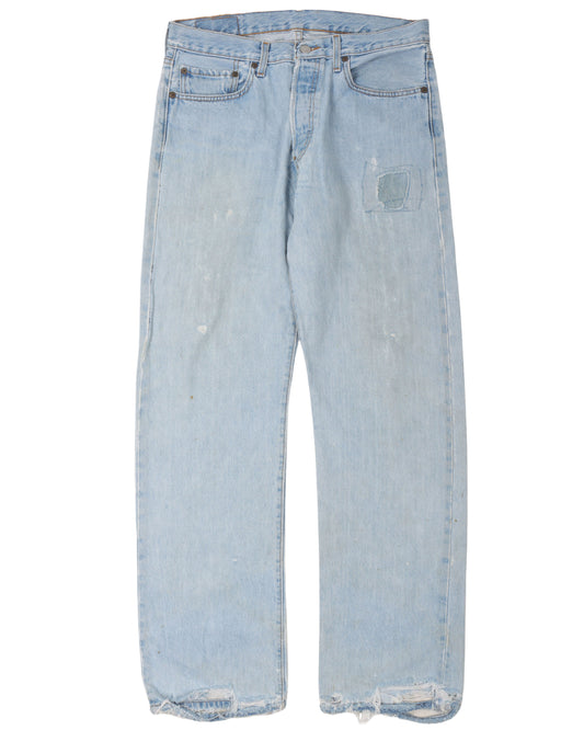Levi's Light Wash Repaired Denim