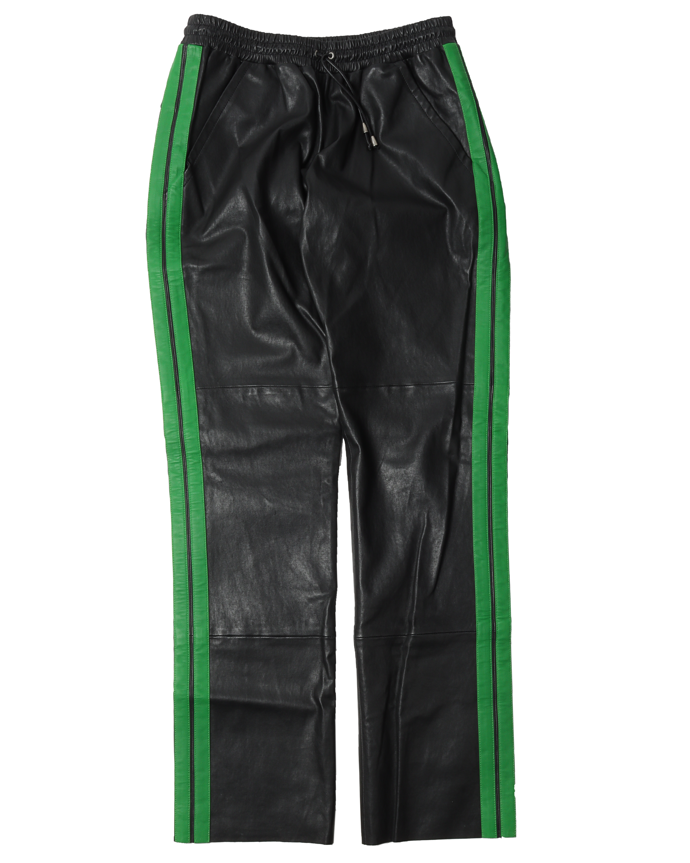 Sample Leather Green Stripped Pants