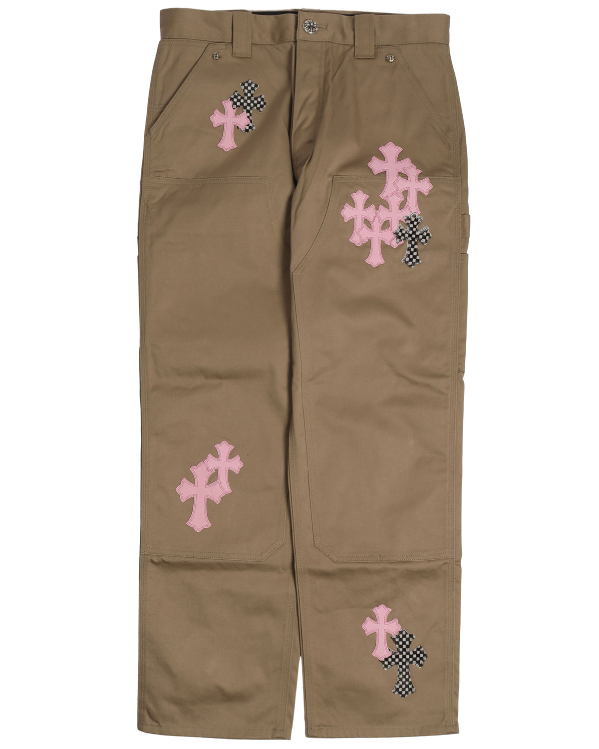 Multi Leather Cross Double Knee Pants