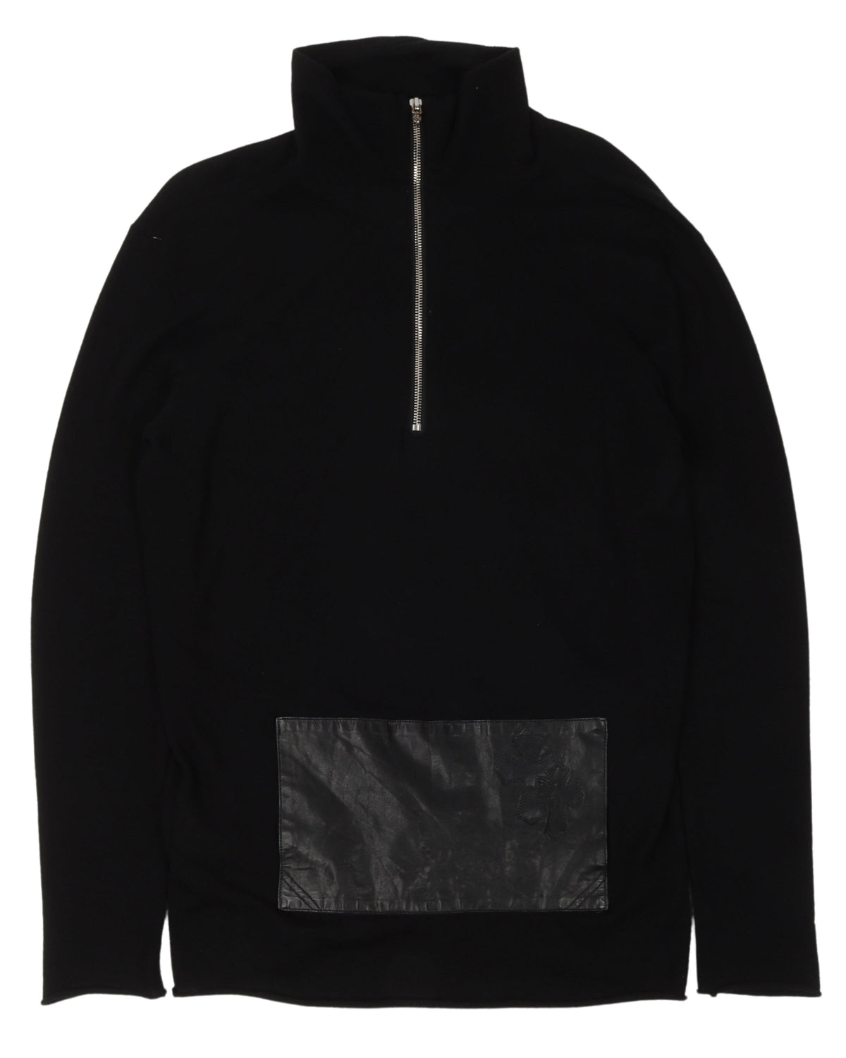 Leather Front Patch Half Zip