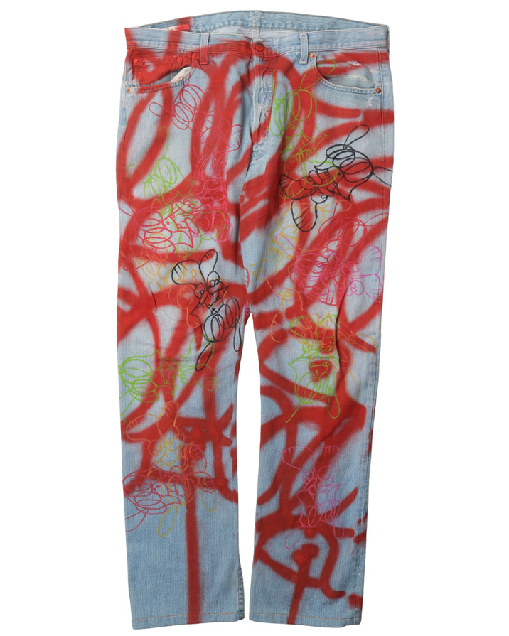 Skoloct Airbrushed Painted Jeans