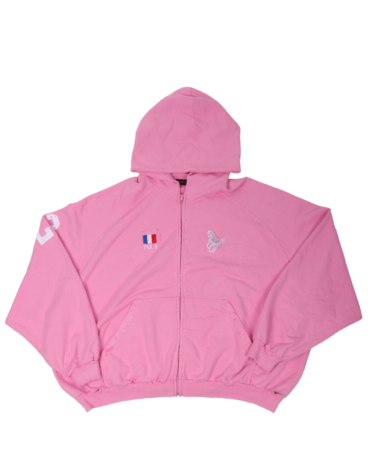 Balenciaga Distressed Polo Zip-Up Hoodie – Justin Reed