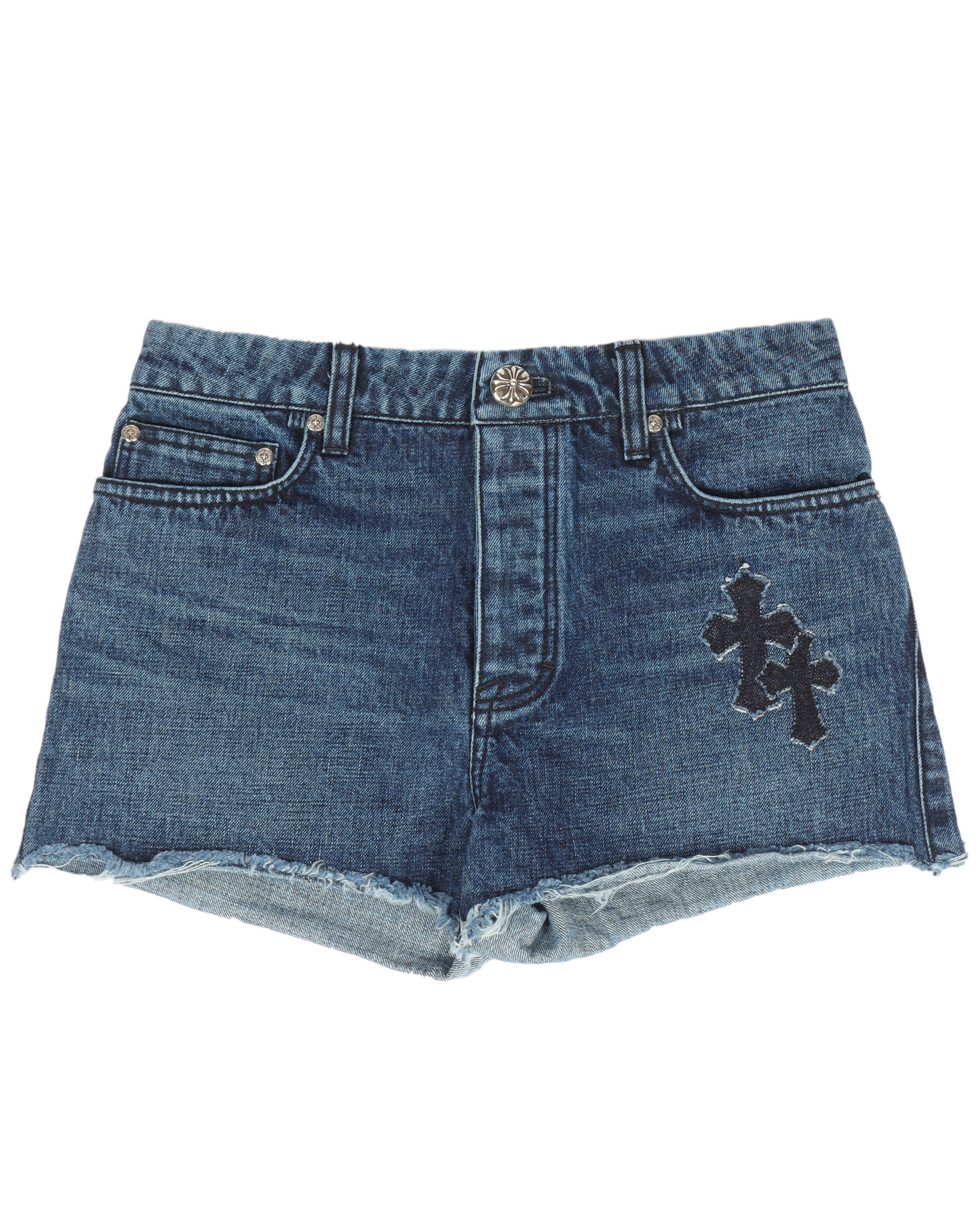 Cross Patch Denim Shorts