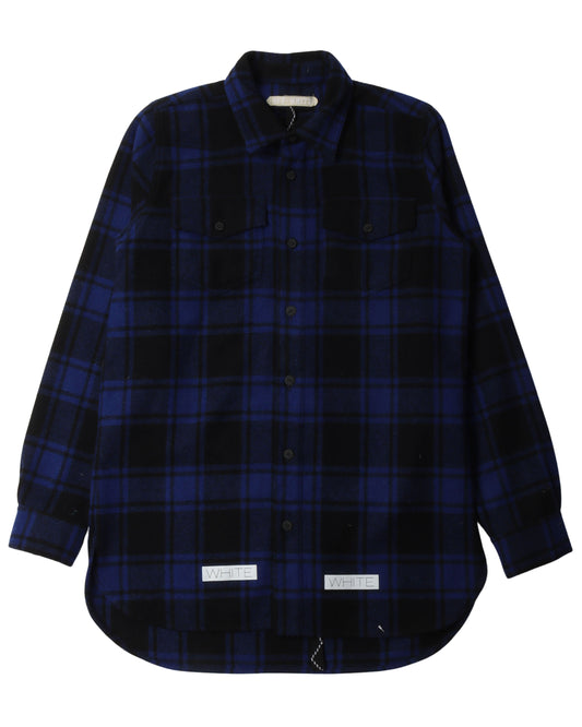 Diagonal Logo Flannel Shirt