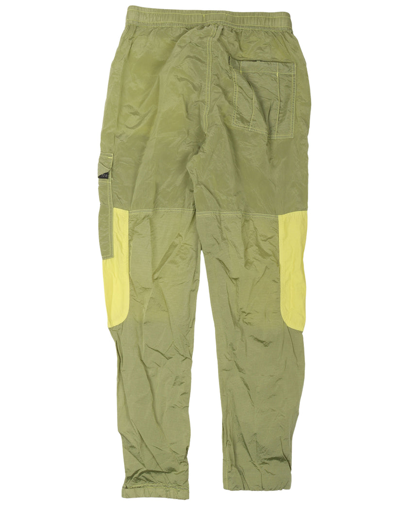 Green Nylon Cargo Pants