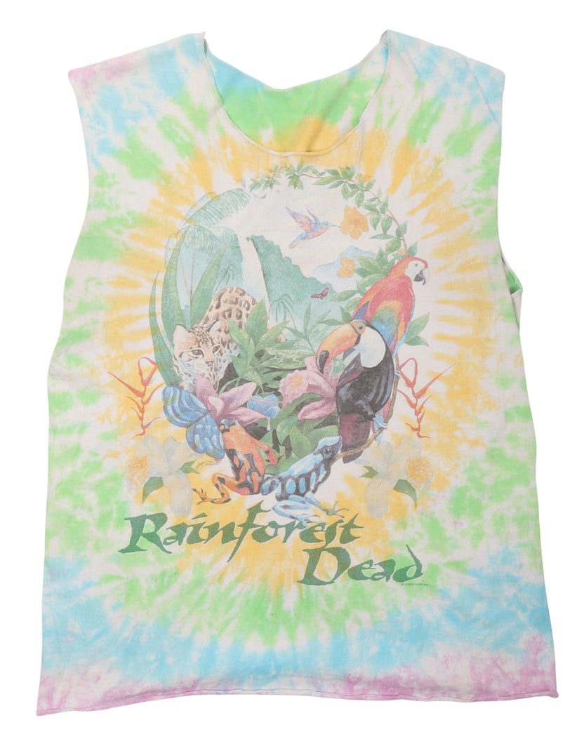 Rainforest Dead Tie Dye Cut Off T-Shirt