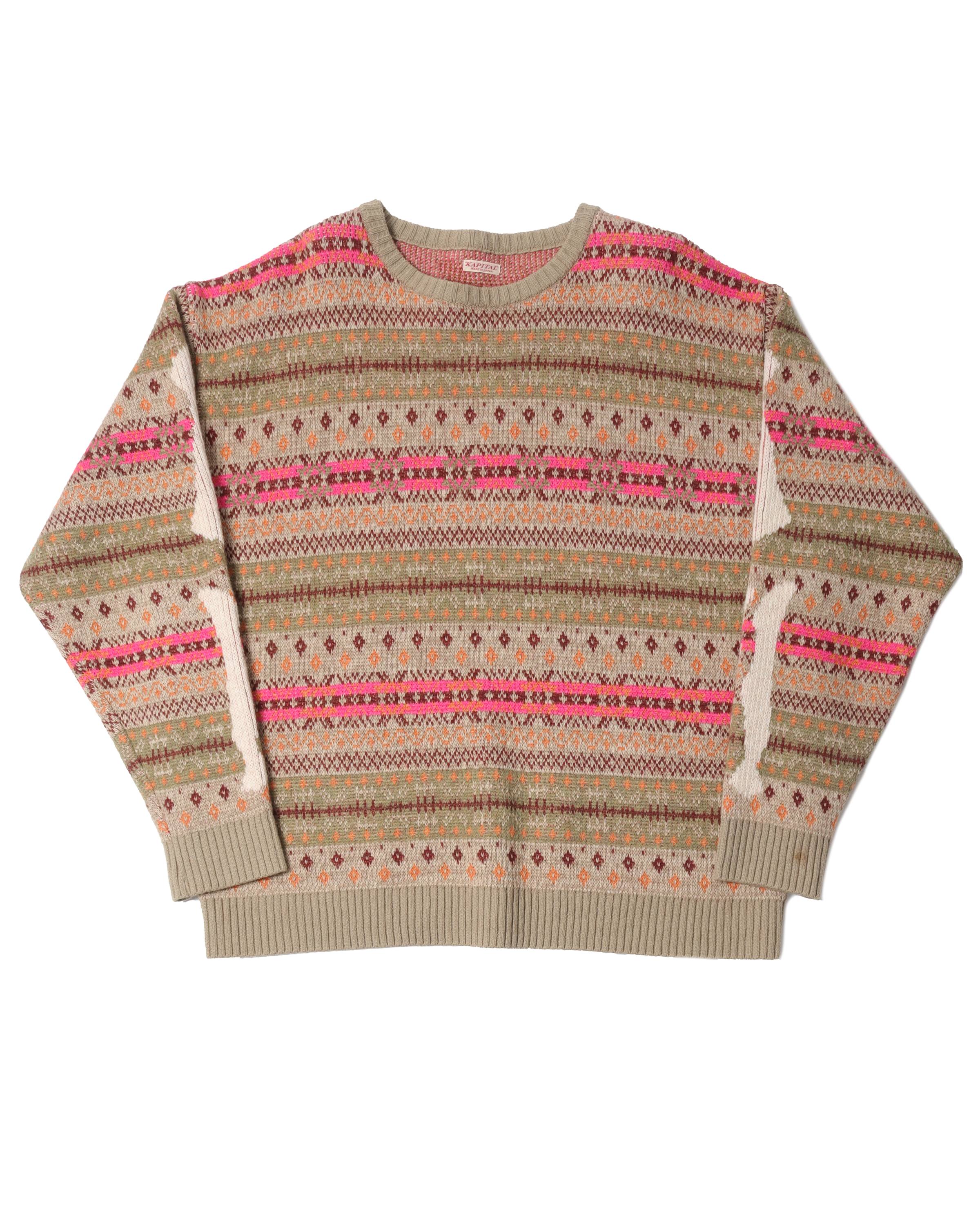 Bone Fair Isle Knit Sweater