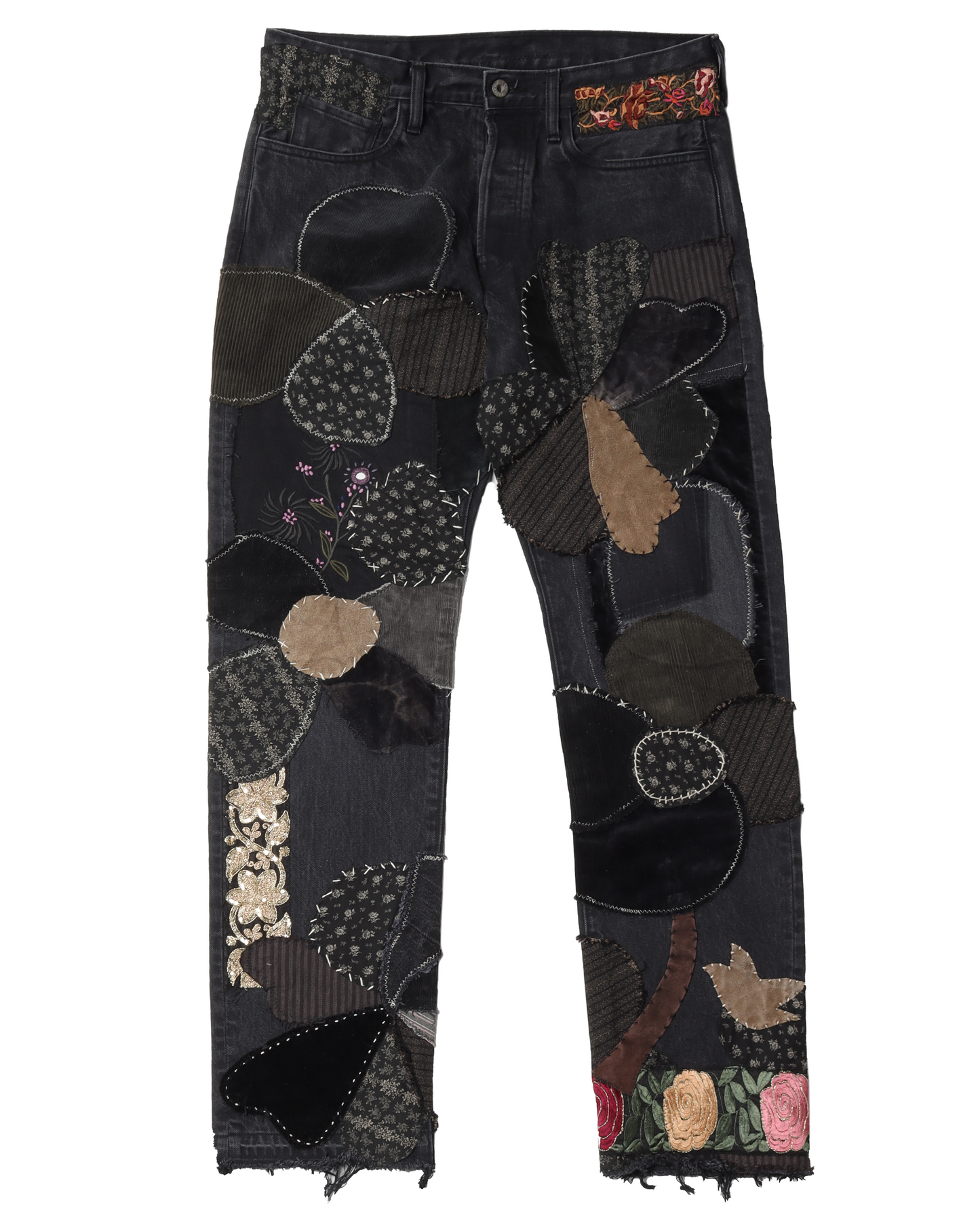 Black Patched Jeans