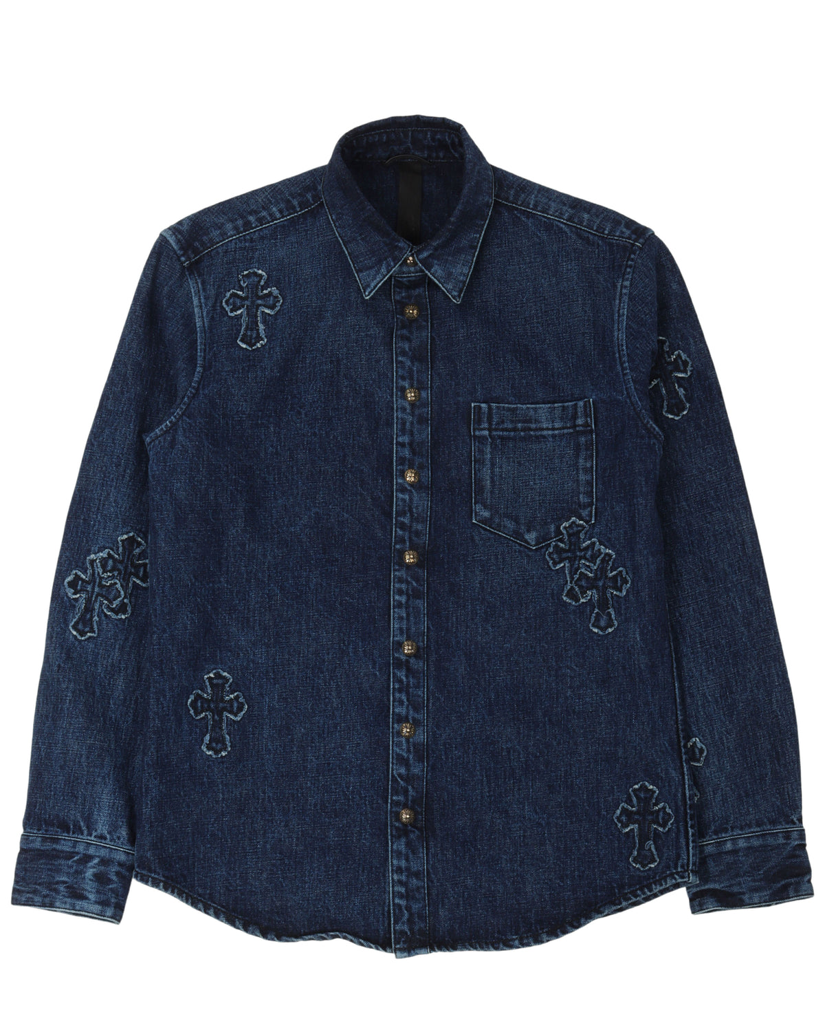 Cross Patch Denim Button Up