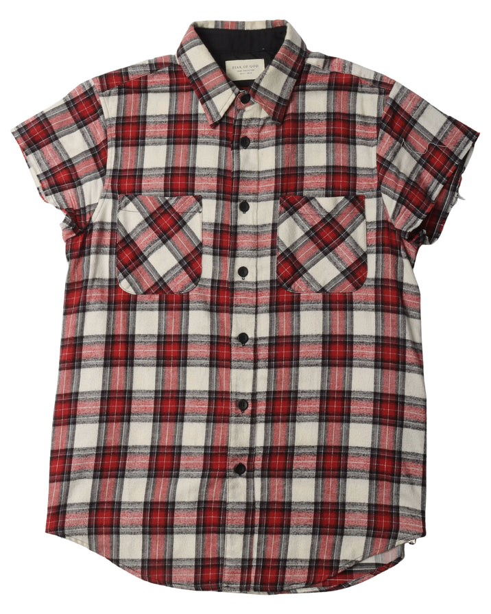 Third Collection Sleeveless Zipper Flannel Shirt