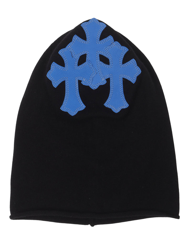 Leather Cemetery Cross Patch Cashmere Mask