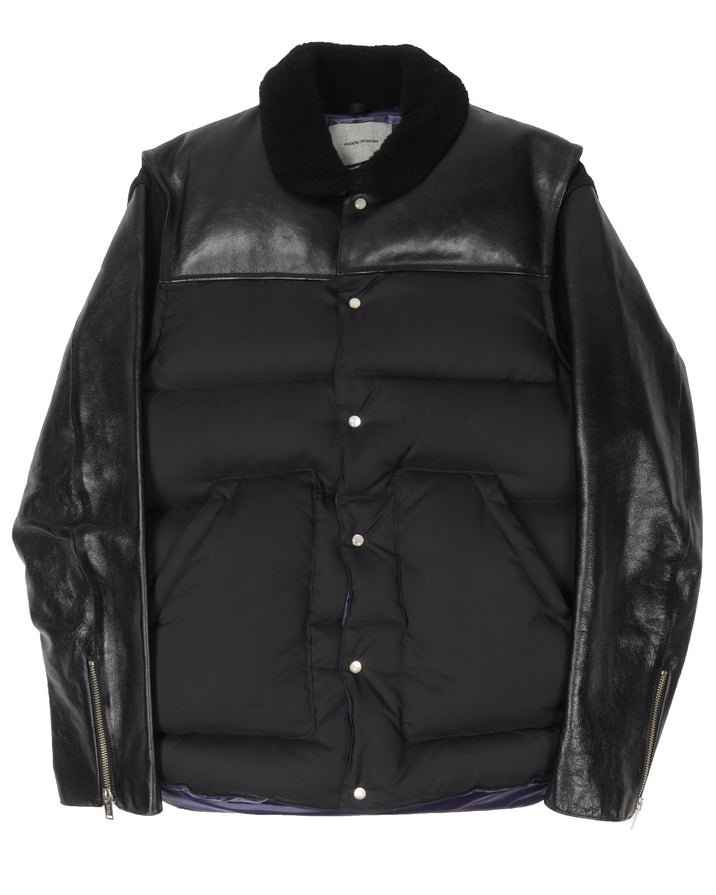 Hybrid Leather Sleeve Jacket