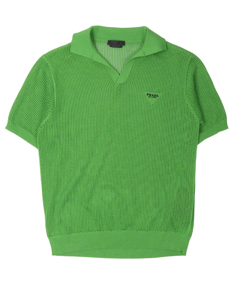 Prada Mesh Knit Polo Shirt – Justin Reed