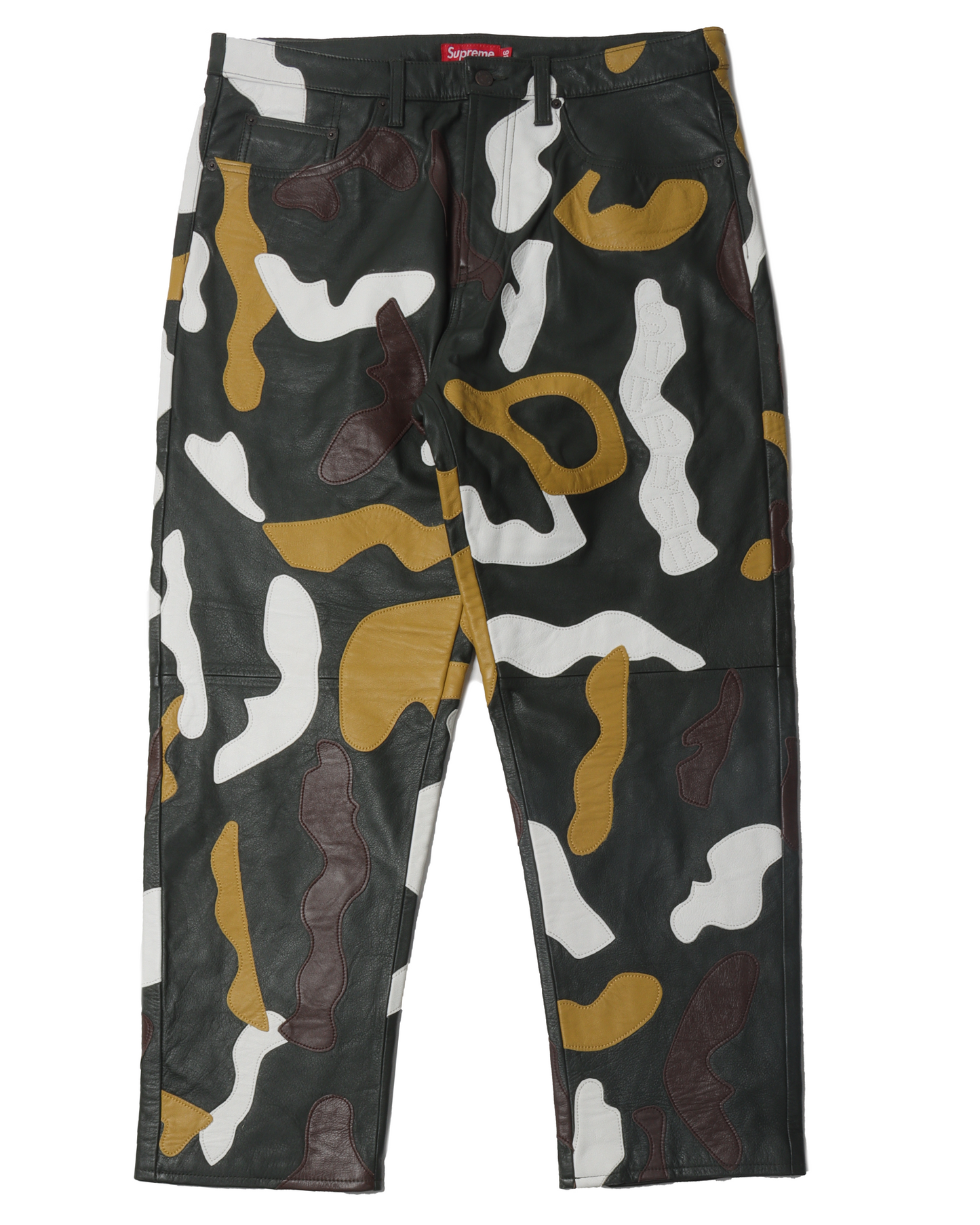 AW19 Camouflage Leather 5-Pocket Pants