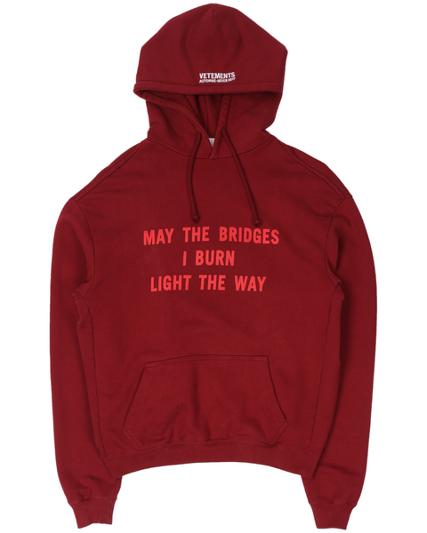 Vetements FW17 Bridges Burgundy Oversized Hoodie