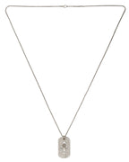 18k White Gold Diamond Dog With Chain