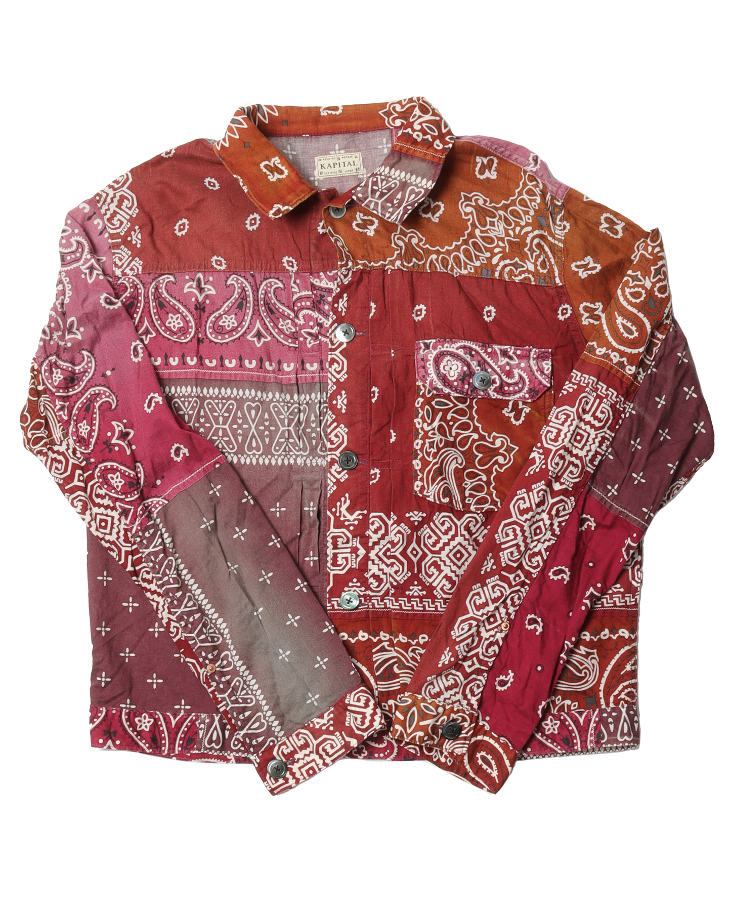 Mixed Colors Paisley Button Shirt