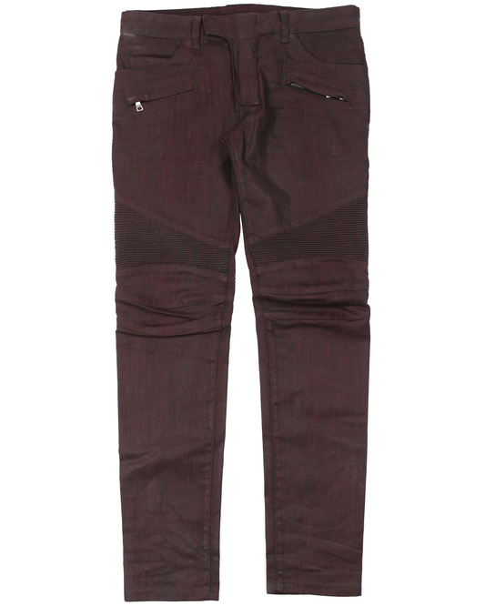 Slim Cut Faded And Ridged Denim